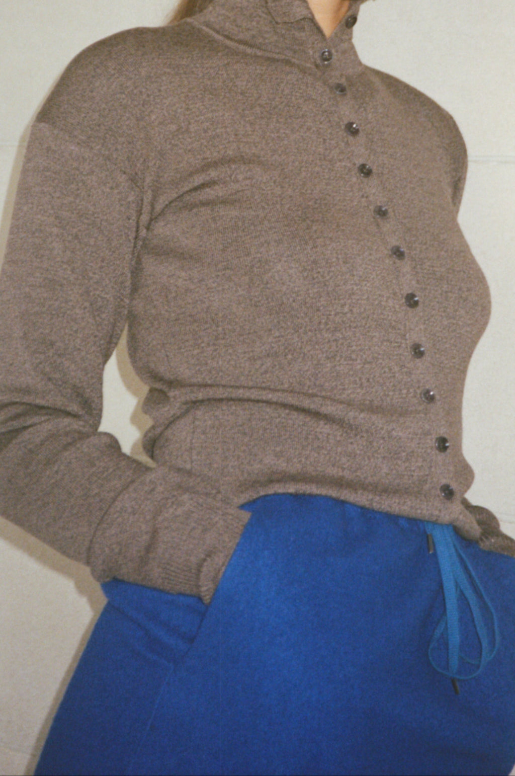 LEMAIRE Buttoned Top in Ecorce Melange