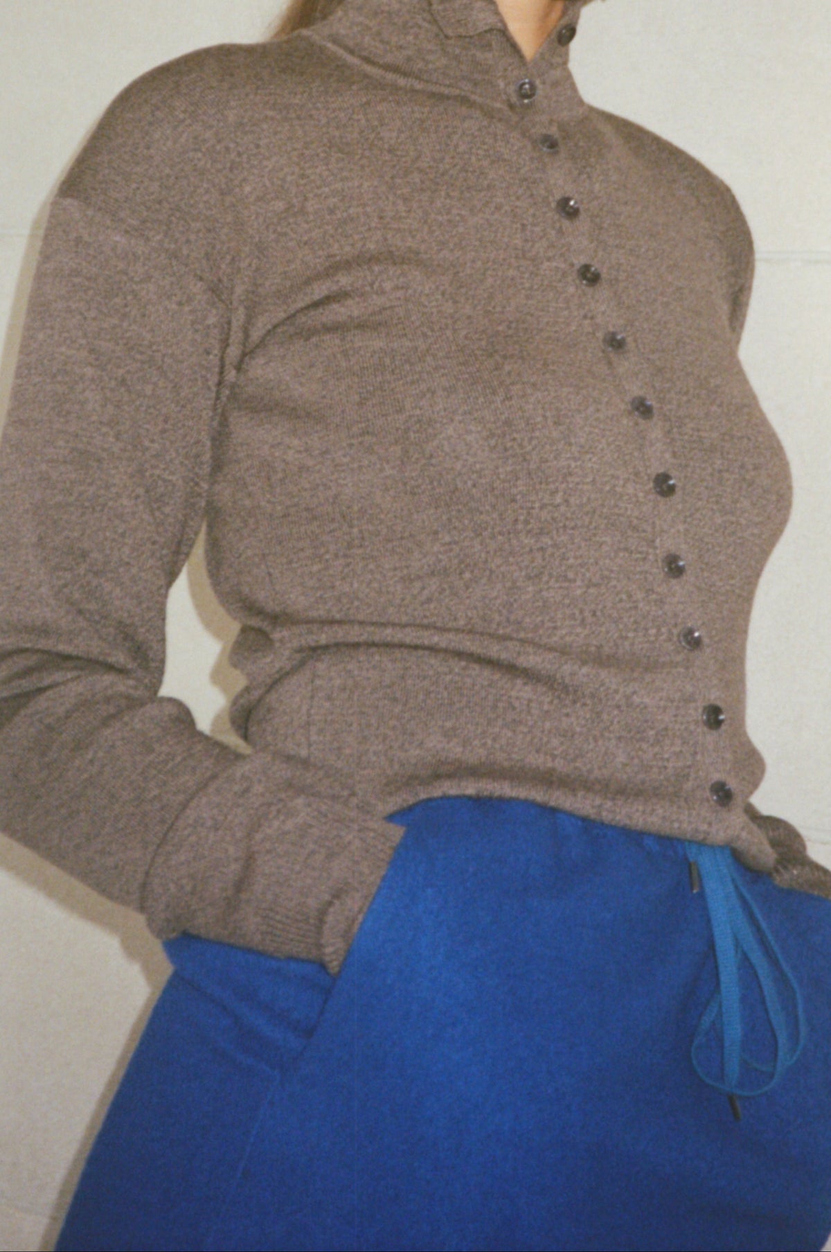 LEMAIRE Buttoned Top in Ecorce Melange