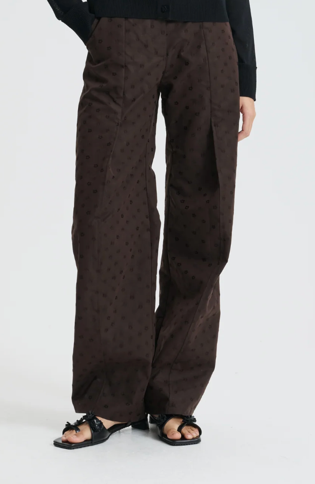CECILIE BAHNSEN Darmela Trousers Iris Jacquard in Brown