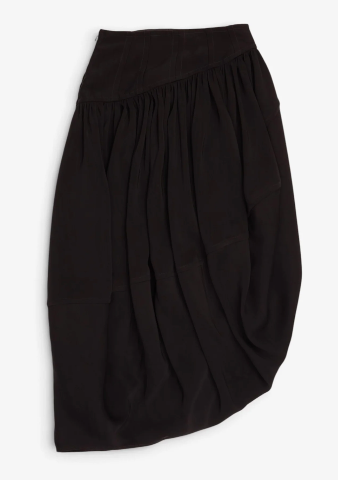 NAMACHEKO Tales Asymmetrical Skirt in Midnight Black