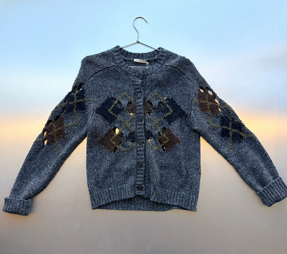KALLMEYER Colson Cardigan in Cutout Argyle