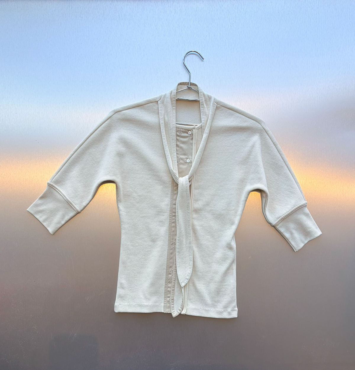 LEMAIRE Ribbed-knit Cotton and Linen Top in Enoki
