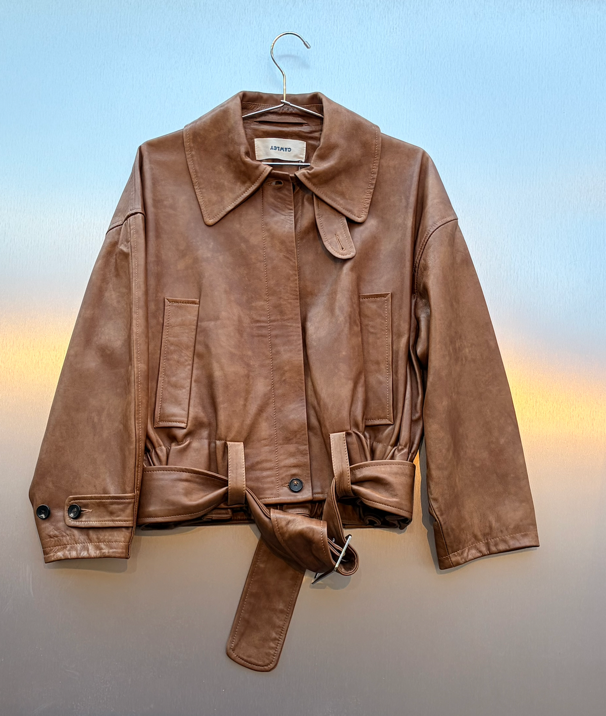 CAWLEY STUDIOS Holborn Leather Nara Jacket in Tan