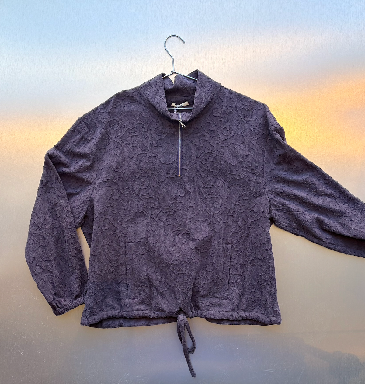 CAWLEY STUDIOS Japanese Cotton Miles Pullover in Aubergine