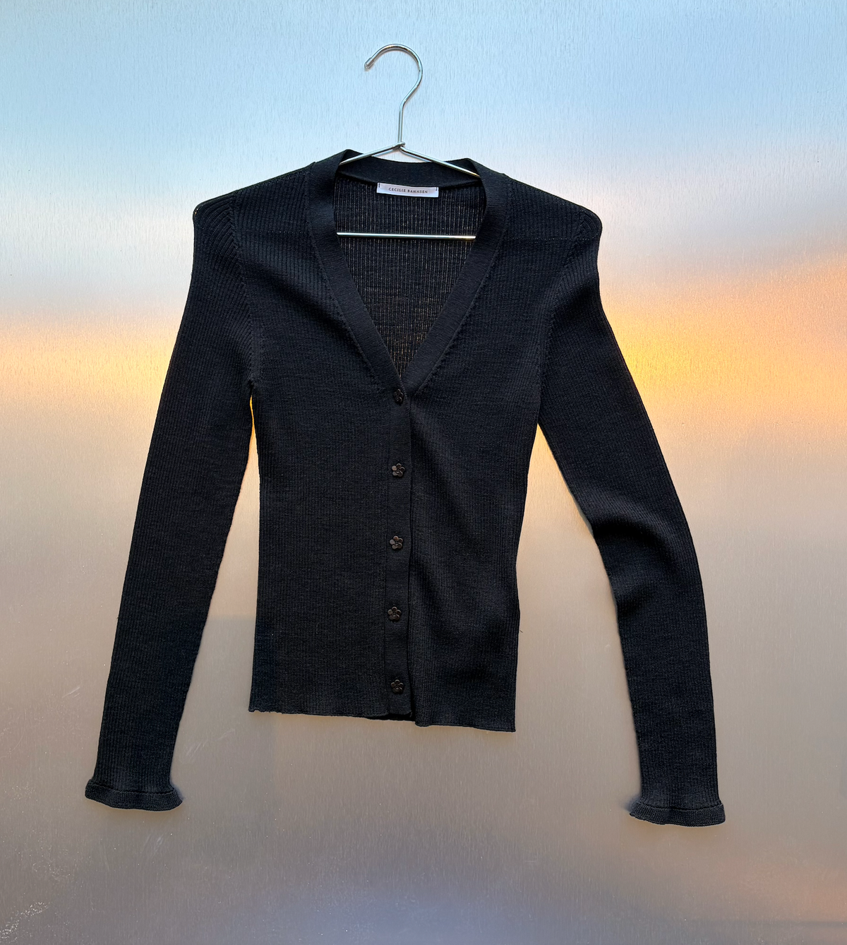 CECILIE BAHNSEN Folke Cardigan in Charcoal