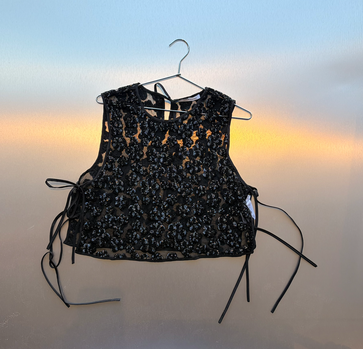 CECILIE BAHNSEN Feeba Top in Black Sequin
