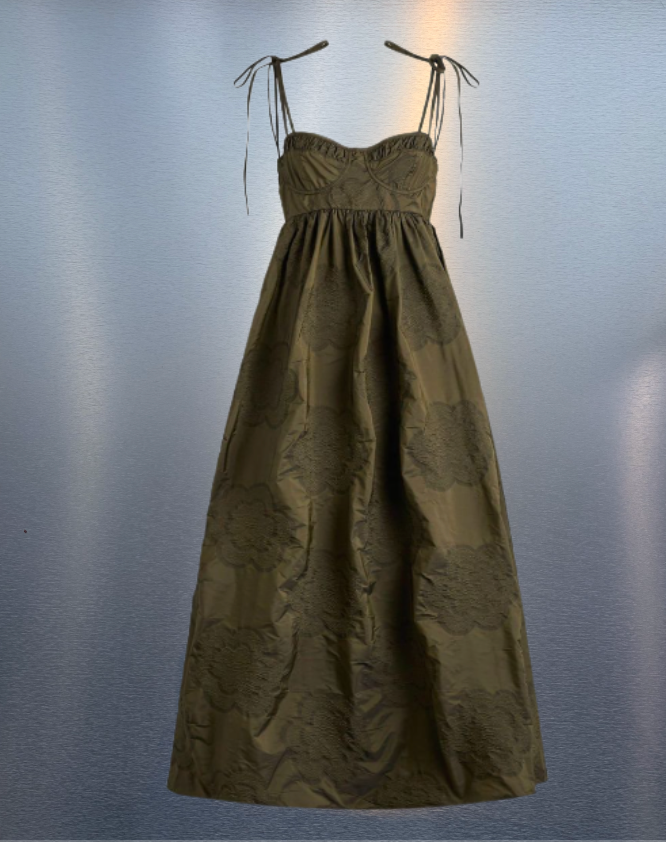 CECILIE BAHNSEN Alena Dress in Olive