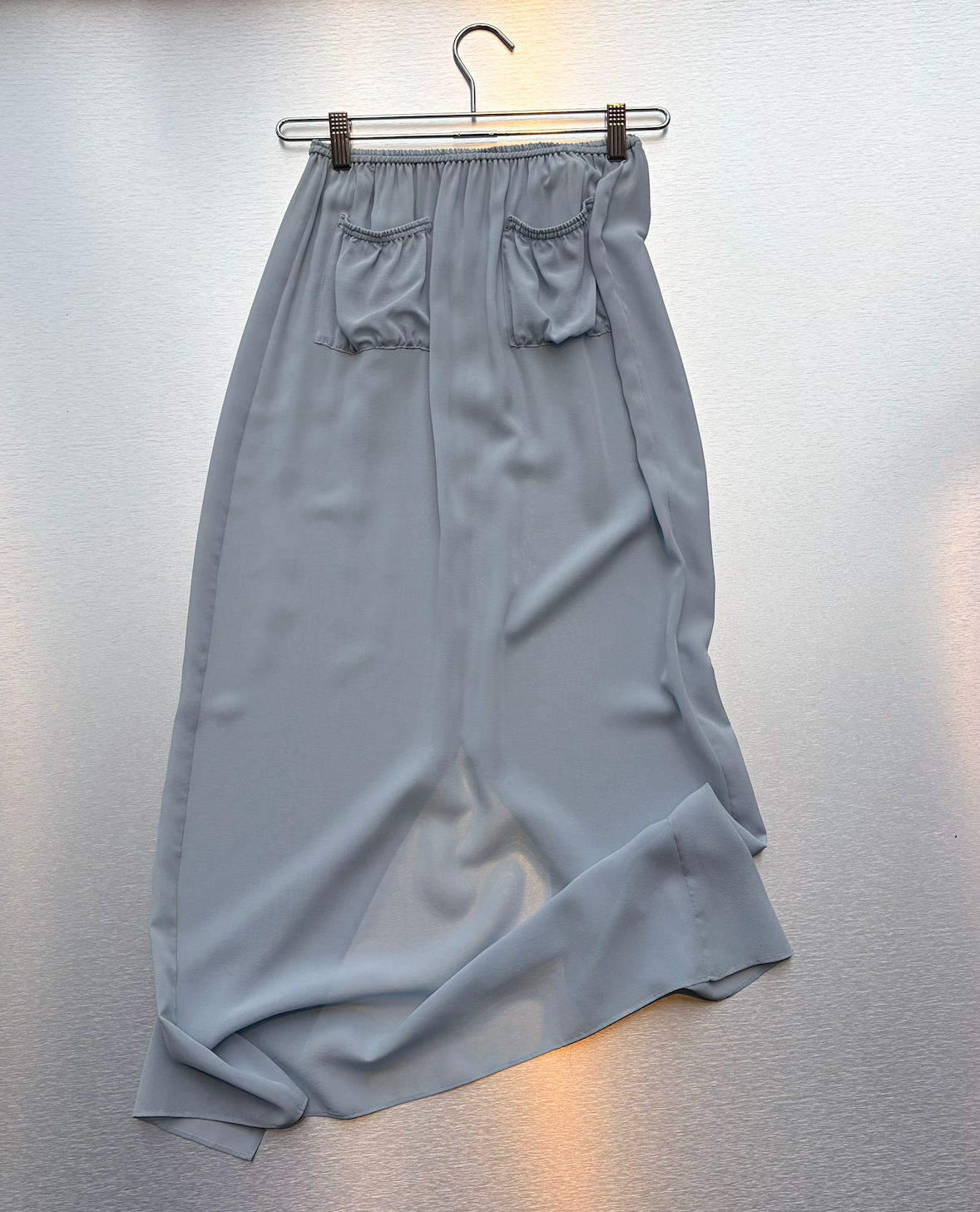AURALEE Airy Silk Georgette Skirt in Light Blue