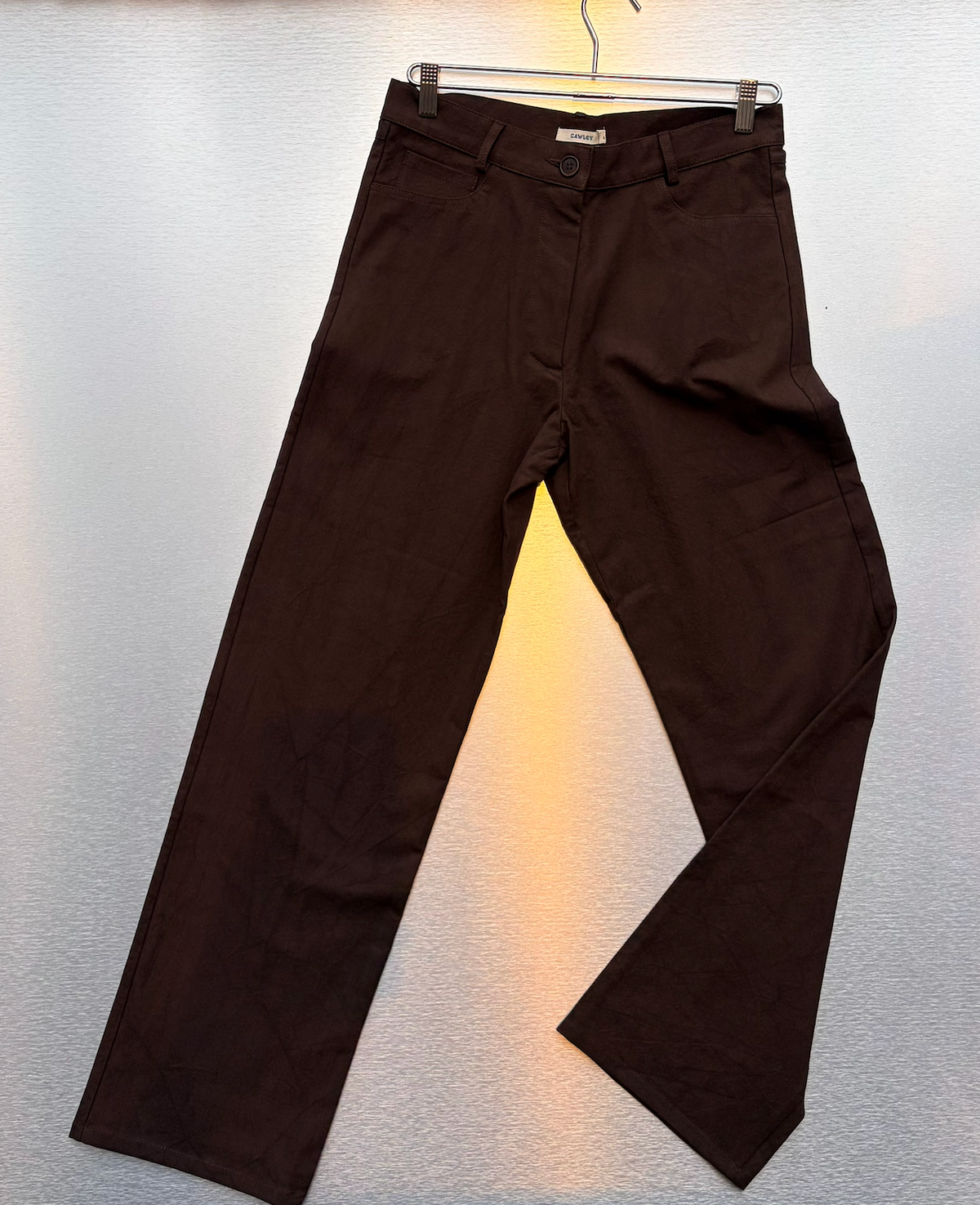 CAWLEY STUDIOS Japanese Cotton Canvas Gabi Trouser in Chocolate
