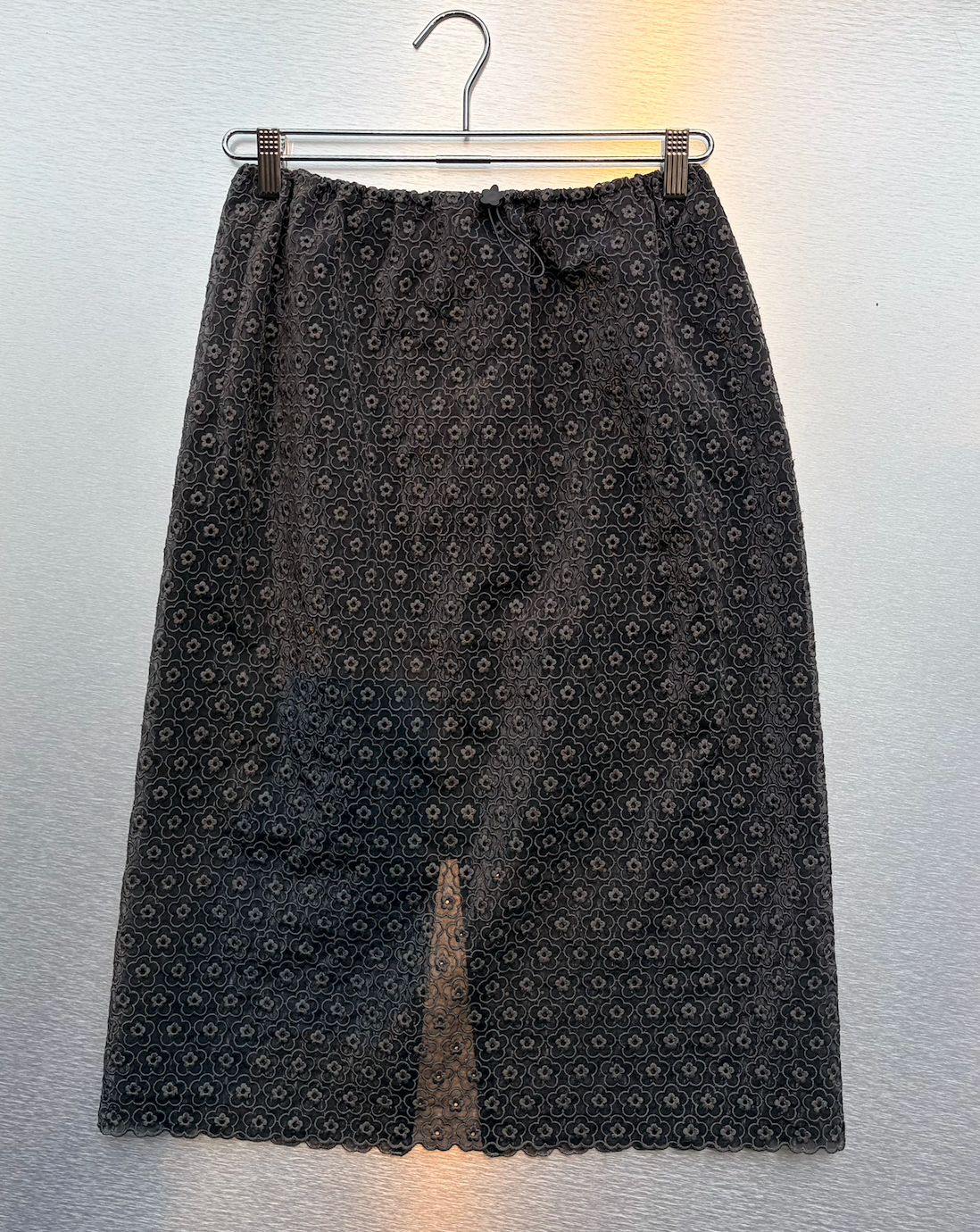 CECILIE BAHNSEN Bria Skirt Meadow Embroidery in Grey