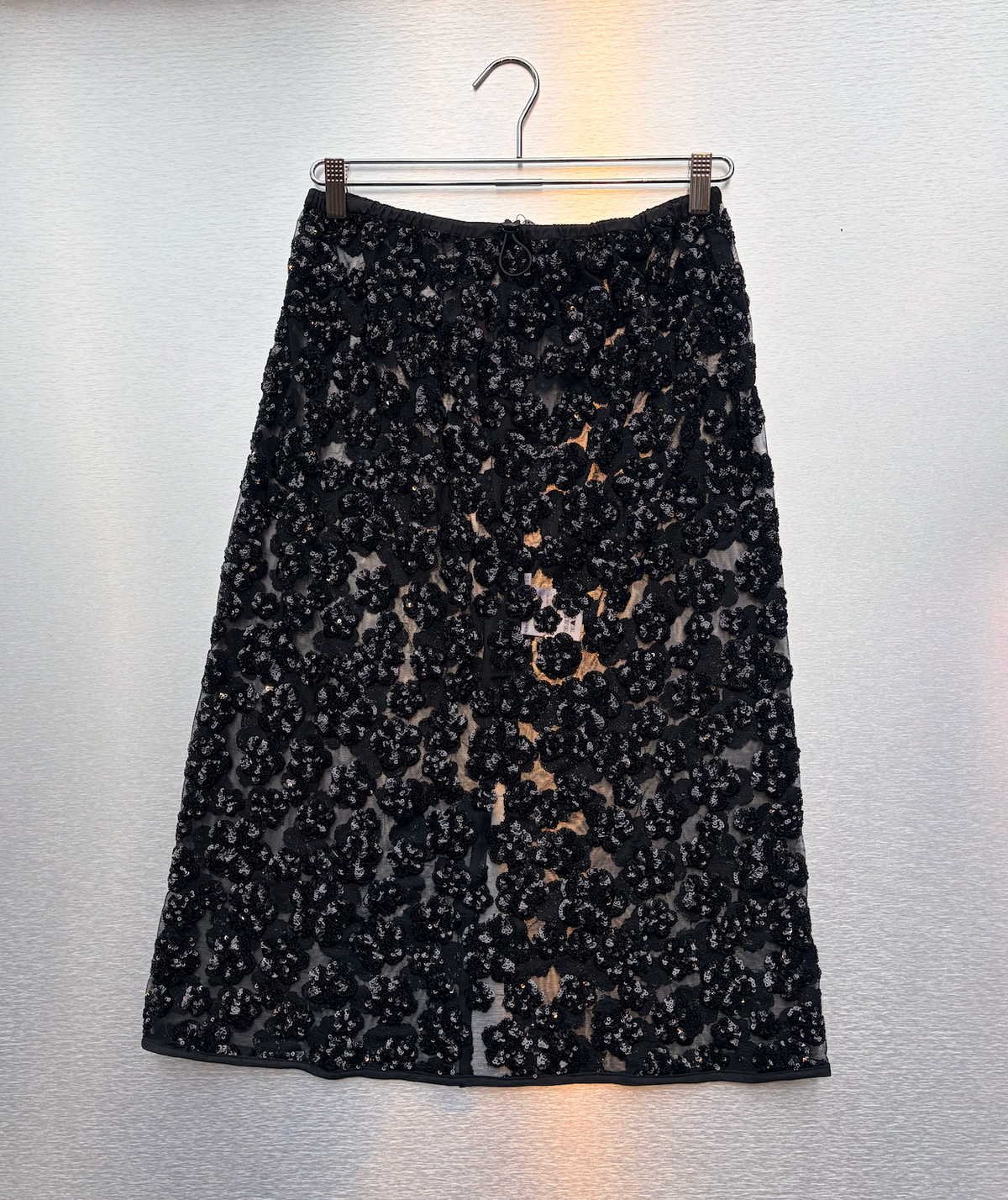CECILIE BAHNSEN Bria Skirt Ume Floral Sequins in Black