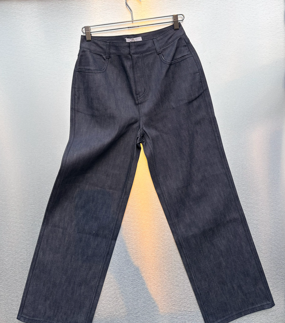 AMOMENTO Colored Straight Fit Denim in Blue