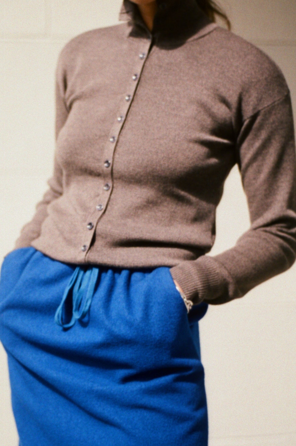 LEMAIRE Buttoned Top in Ecorce Melange